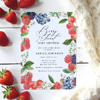 Berry Sweet Strawberry Red Blue Baby Shower
