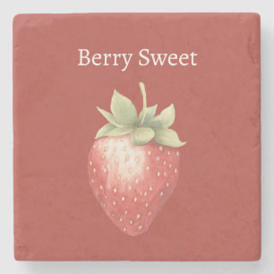 Berry Sweet Strawberry Stone Coaster