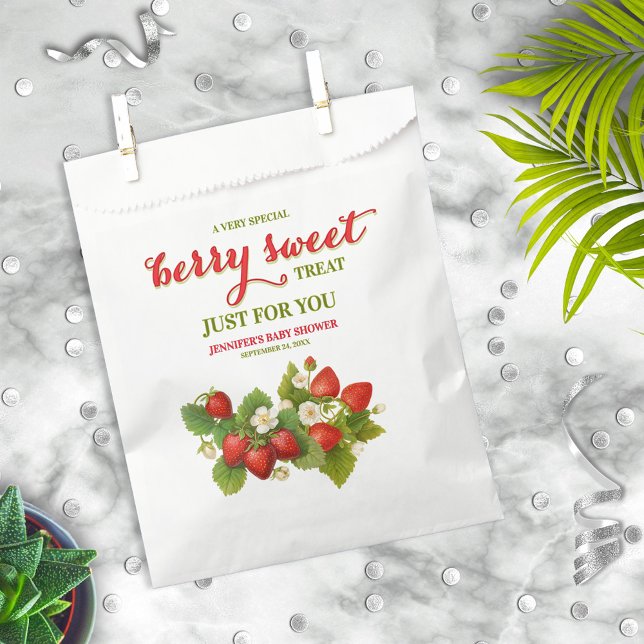 Berry Sweet Strawberry Theme Baby Shower Favour Bags (Creator Uploaded)