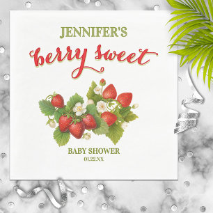 Berry Sweet Strawberry Theme Baby Shower Napkin