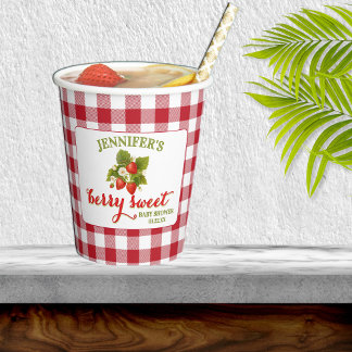 Berry Sweet Strawberry Theme Baby Shower Paper Cups