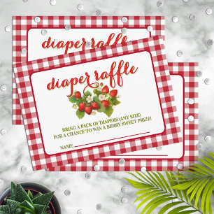 Berry Sweet Strawberry Theme Diaper Raffle Enclosure Card