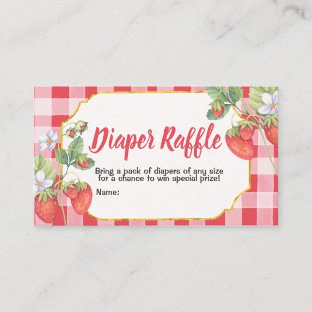 Berry Sweet Strawberry Watercolor Enclosure Card (Front)