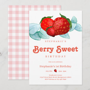 Berry Sweet Summer 1st Birthday Party Invitation
