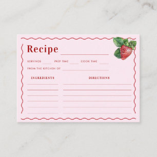 Berry Sweet Summer Share the Recipe Bridal Shower Enclosure Card