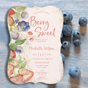 Berry Sweet Summer Wild Berries & Flowers Bridal Invitation
