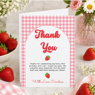 Berry Sweet Thank You Card for 1st Birthday