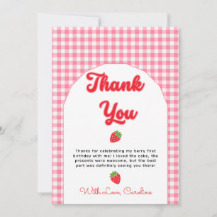 Berry Sweet Thank You Card for 1st Birthday