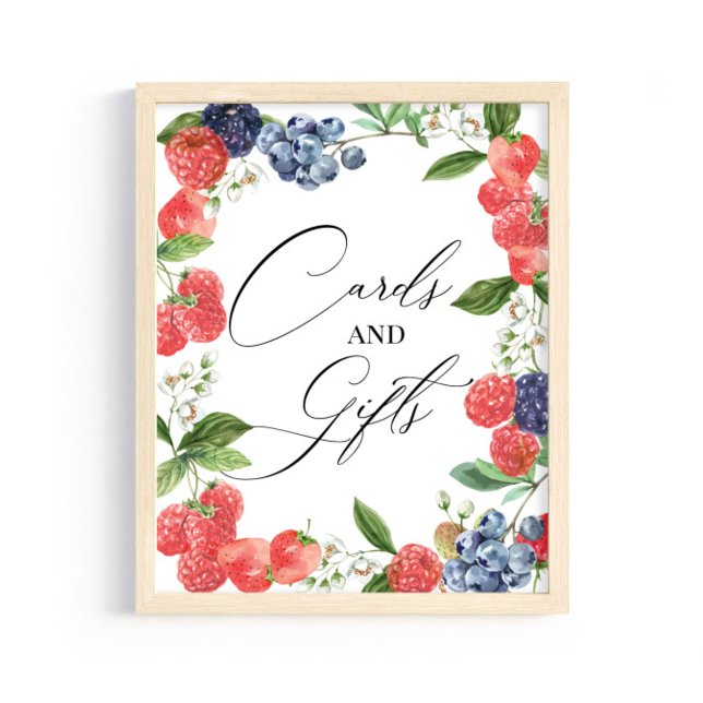 Berry Sweet Watercolor Baby Shower Cards and Gifts Poster (Creator Uploaded)