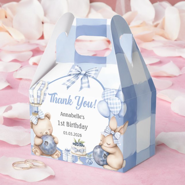 Berry Sweet Watercolor Blueberry Birthday Party Favour Box (Wedding)
