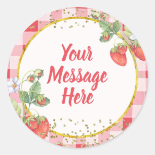 Berry Sweet Watercolor Strawberry Message Sticker