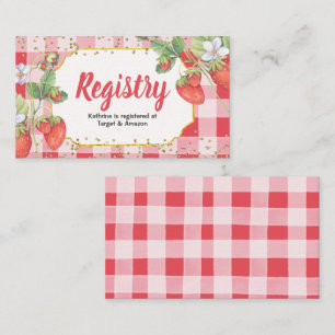 Berry Sweet Watercolor Strawberry Registry Insert