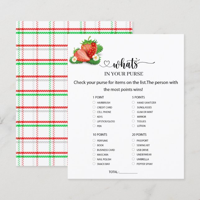 Berry Sweet What is in your purse (Front/Back)