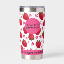 Berry Sweet White Strawberry Floral Tumbler