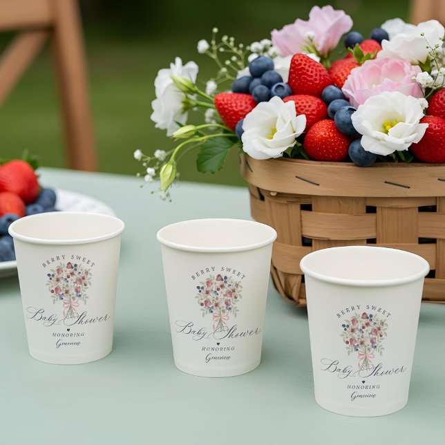 Berry Sweet Wild Berry Floral Bouquet Baby Shower Paper Cups (Berry Sweet Wild Berry Floral Bouquet Baby Shower Paper Cups)