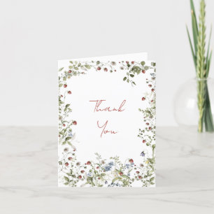 Berry Sweet Wildflower Watercolor Shower Thank You Card