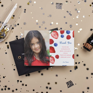 berry themes birthday party, thank berry themes  p postcard