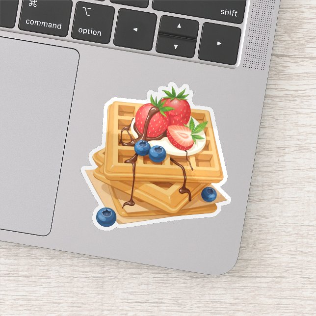 Berry-Topped Waffles with Chocolate Drizzle  (Detail)