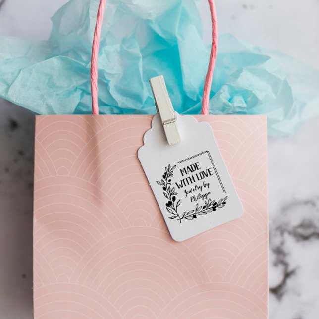 Berry Twigs Square Frame Made With Love Rubber Stamp (Creator Uploaded)