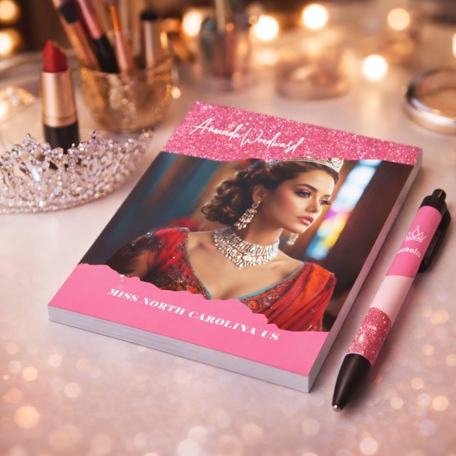 Berry Twisted Crowning Pageant Custom Notepad (Throw a twist into your pageant marketing with our berry twist autograph collection, notepad and pen)