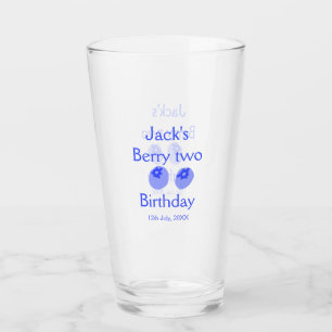 Berry two birthday blue berry add name date kids r glass