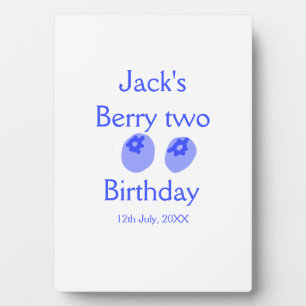 Berry two birthday blue berry add name date kids r plaque