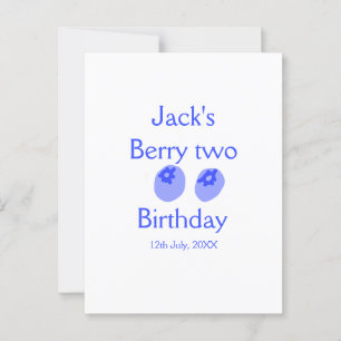 Berry two birthday blue berry add name date kids r postcard
