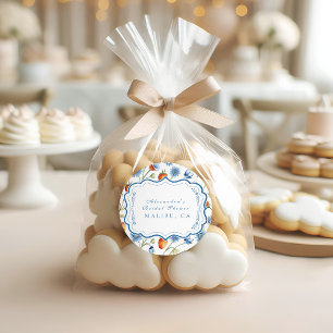 Berry Vine Romance Bridal Shower Classic Round Sticker