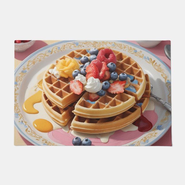 Berry Waffle Breakfast Plate Doormat (Front)