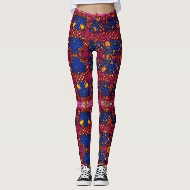 Berry Wall Leggings (Front)
