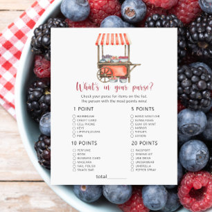 Berry - What's in your purse baby shower game