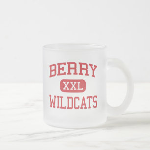 Berry - Wildcats - High School - Berry Alabama Frosted Glass Coffee Mug