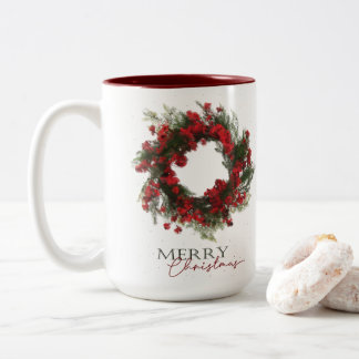 Berry Wreath Merry Christmas Mug
