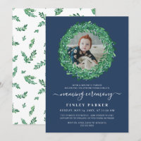 Berry Wreath Navy Blue Naming Ceremony Photo