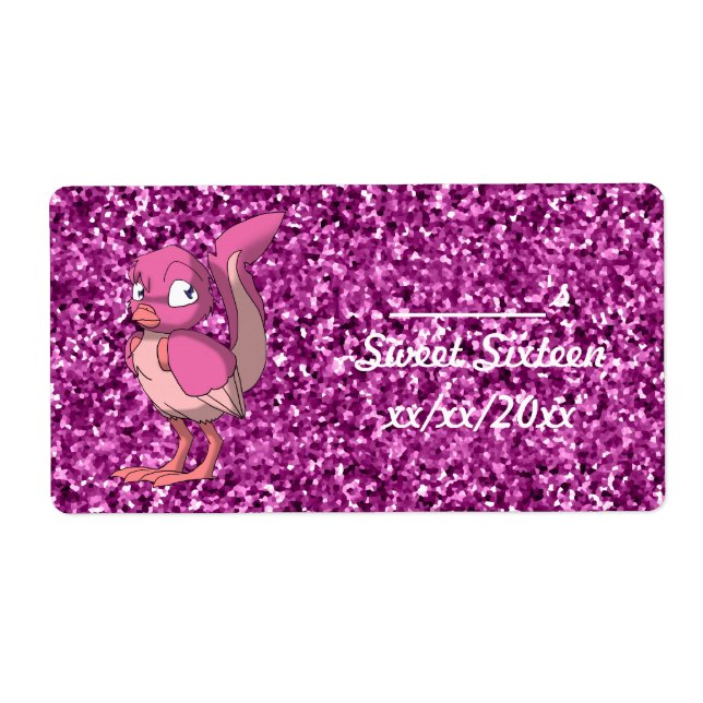 Berry Yogurt Reptilian Bird Wine or Water Bottle 2 (Front)