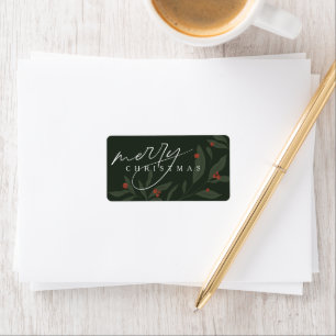Berryful Botanical Merry Christmas Sticker