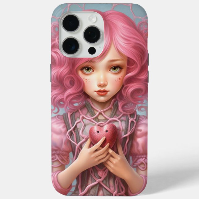 BerryPunk Doll Pink Heart Print Case-Mate iPhone Case (Back)