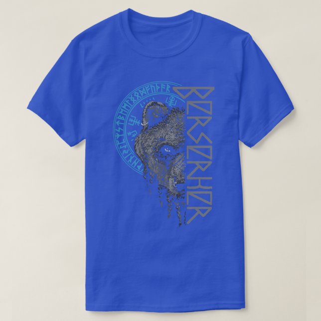 Berserk Bear Warrior Odin Runes Norse Compass Viki T-Shirt (Design Front)