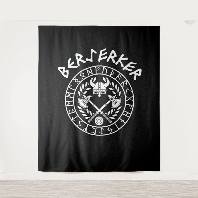 Berserk Vikings Germanic runes Norse mythology Tapestry (Front)