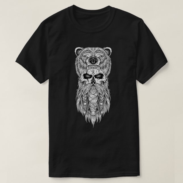 Berserker Viking amp Bear T-Shirt (Design Front)