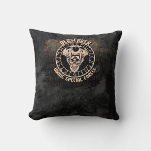 Berserker Viking Special Forces Norse Skull Rune Cushion