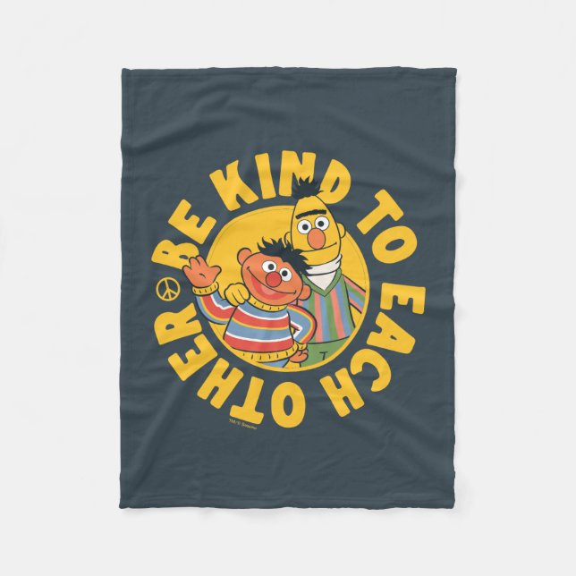 Bert and Ernie | Be Kind to Each Other Fleece Blanket (Front)