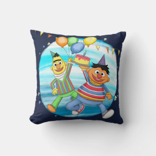 Bert and Ernie Birthday Balloons Cushion