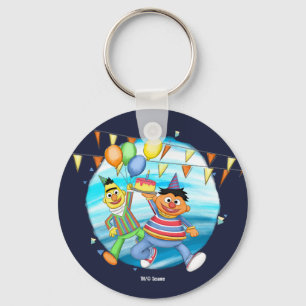 Bert and Ernie Birthday Balloons Key Ring