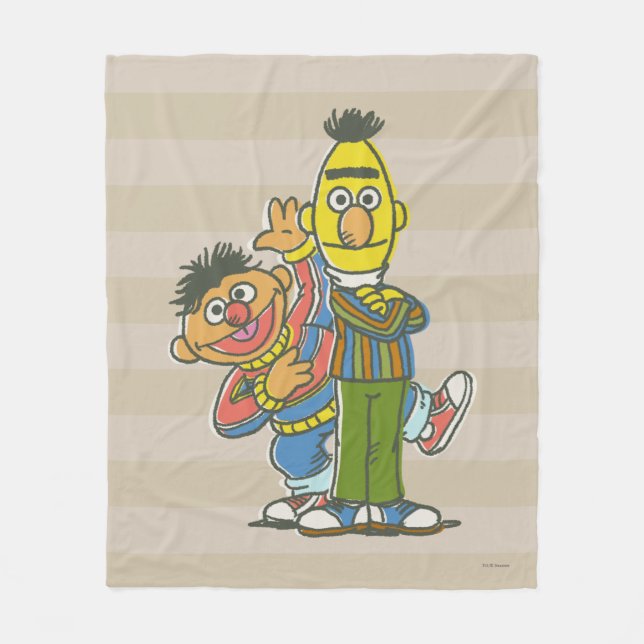 Bert and Ernie Classic Style Fleece Blanket (Front)