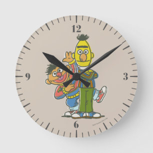 Bert and Ernie Classic Style Round Clock