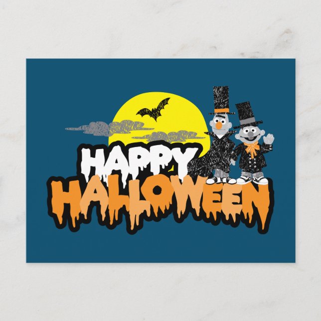 Bert and Ernie | Happy Halloween Postcard (Front)