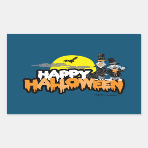 Bert and Ernie   Happy Halloween Rectangular Sticker