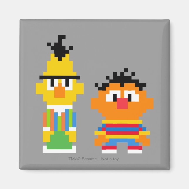 Bert and Ernie Pixel Art Magnet (Front)