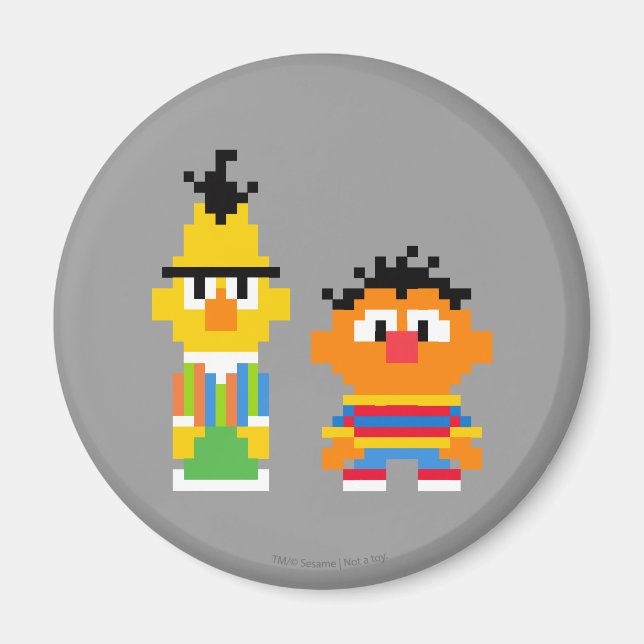 Bert and Ernie Pixel Art Magnet (Front)